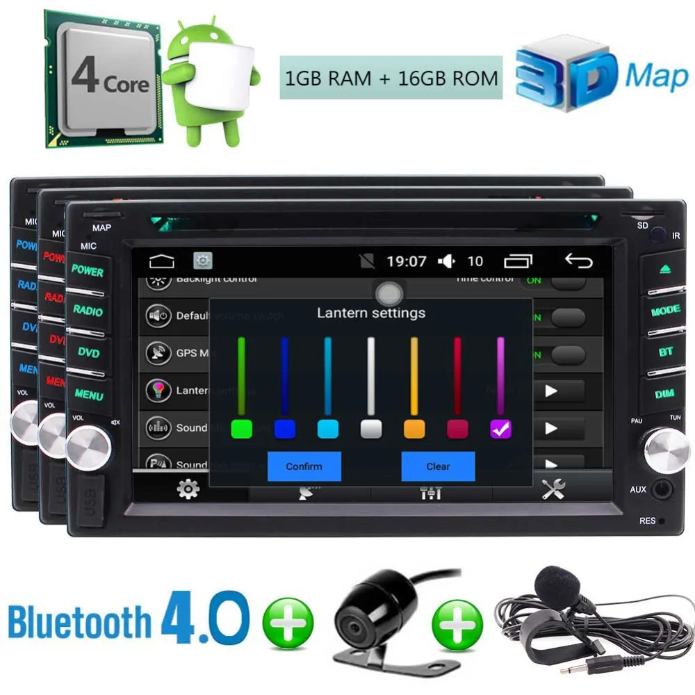 EinCar резервного копирования камера + Автомобильный dvd-плеер Android 6 0 двойной 2 Din