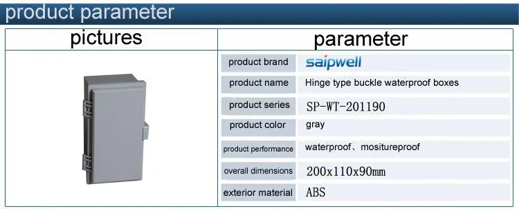 SP-WT-201190 200*110*90 мм новые большие IP65 ABS Пластик корпус Водонепроницаемый Пластик распределительная коробка/на открытом воздухе блок питания со светодиодом
