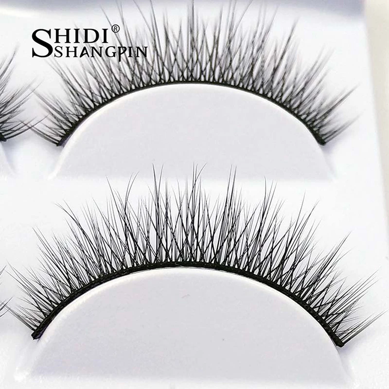 

SHIDISHANGPIN 3 Pairs 3d Mink Lashes Strip False Eyelashes Natural Soft Makeup Fake Lashes Hand Made Full Strip Lashes #A-109