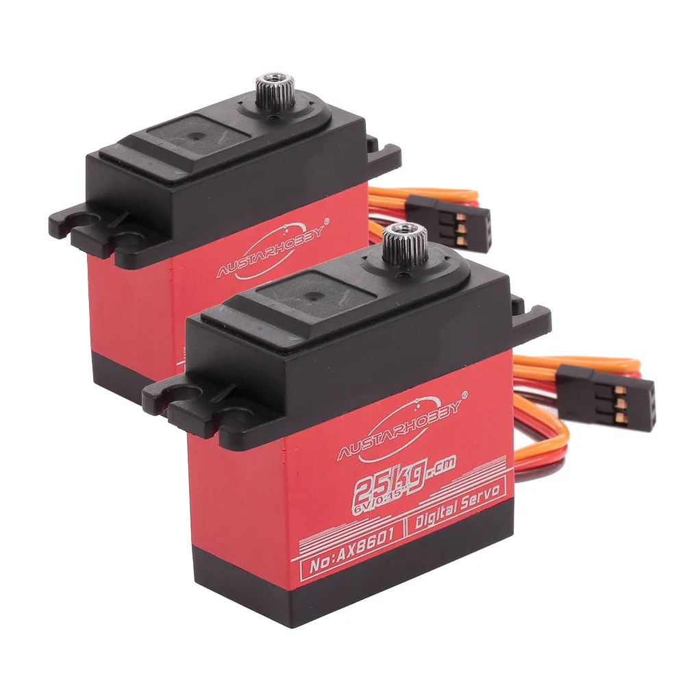 

2pcs AUSTARHOBBY AX8601 Digital Servo 25KG Metal Gear HighTorque Waterproof for RCTraxxas HSP Car Boat Helicopter Robot Airplane