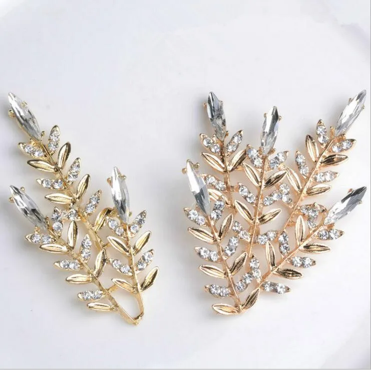 

5pcs/lot Leaf rhinestone crafts alloy embellishments cellphone case decoration accessories diy craft suppliers