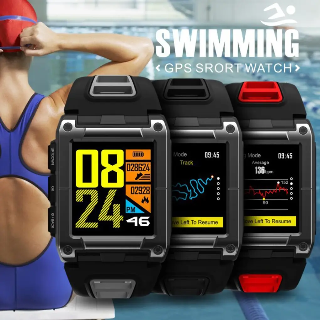 

Men GPS Swimming Sport Smart Watch IP68 Waterproof Sleep Heart Rate Thermometer Altimeter Pedometer Smartwatch