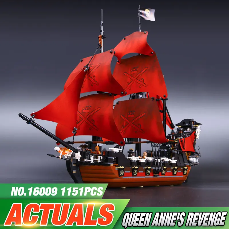 New font b LEPIN b font 16009 1151pcs Queen Anne s revenge Pirates of the Caribbean