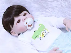 23 дюймов симпатичная Крокодил Детские-Reborn для новорожденных мальчиков куклы реалистичные Полный Силиконовые Винил глядя реального живого