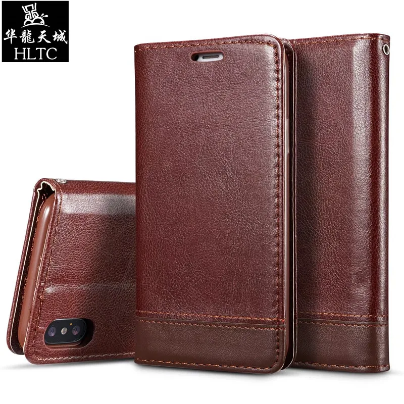

HLTC Luxury Magnetic Wallet Case For Apple IPhone X Flip Cover PU Leather Stand Phone Bags Cases For IPhone X