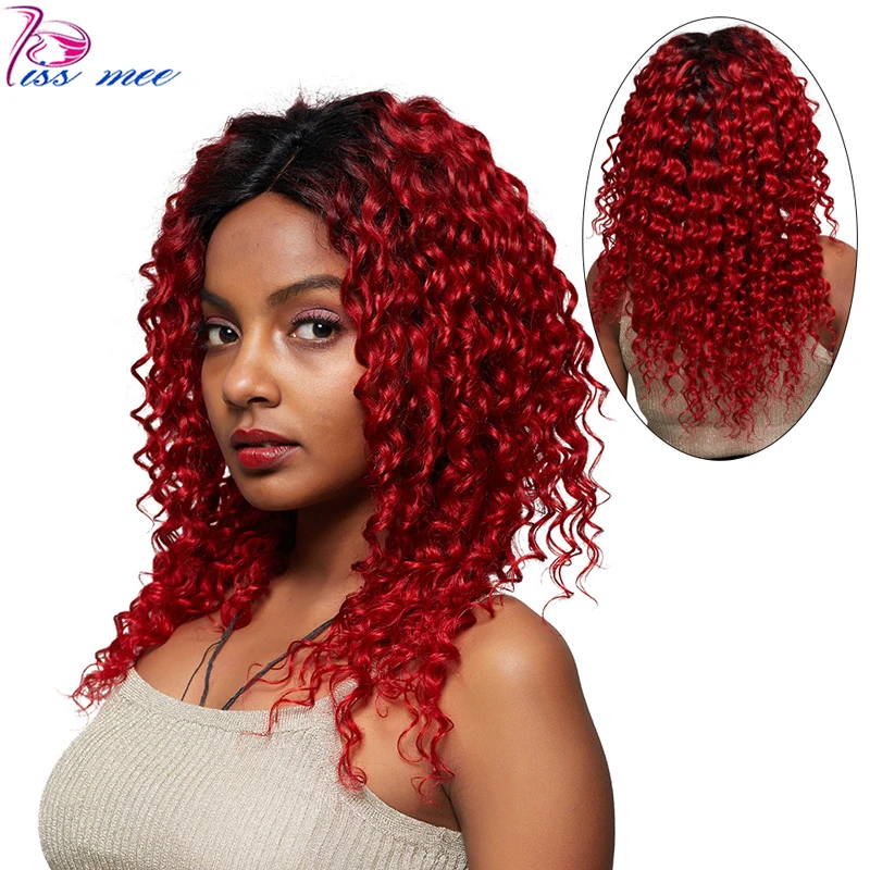 Kiss Mee Pre Plucked With Baby Hair Ombre Red Peruvian Deep