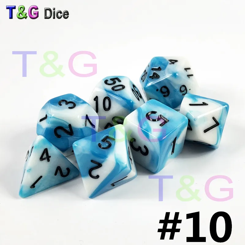 Brand New Doubled Color Dice 20 Different Set D4-D20 for DND RPG Portable Board Game As Gift