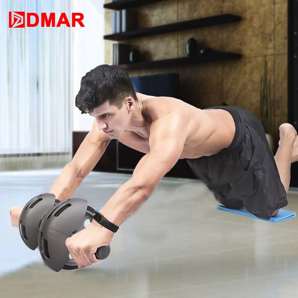  DMAR Sport Abdominal Wheel Muscle Trainer Gym Ab Roller With Mat Press For Exercise Fitness Machine
