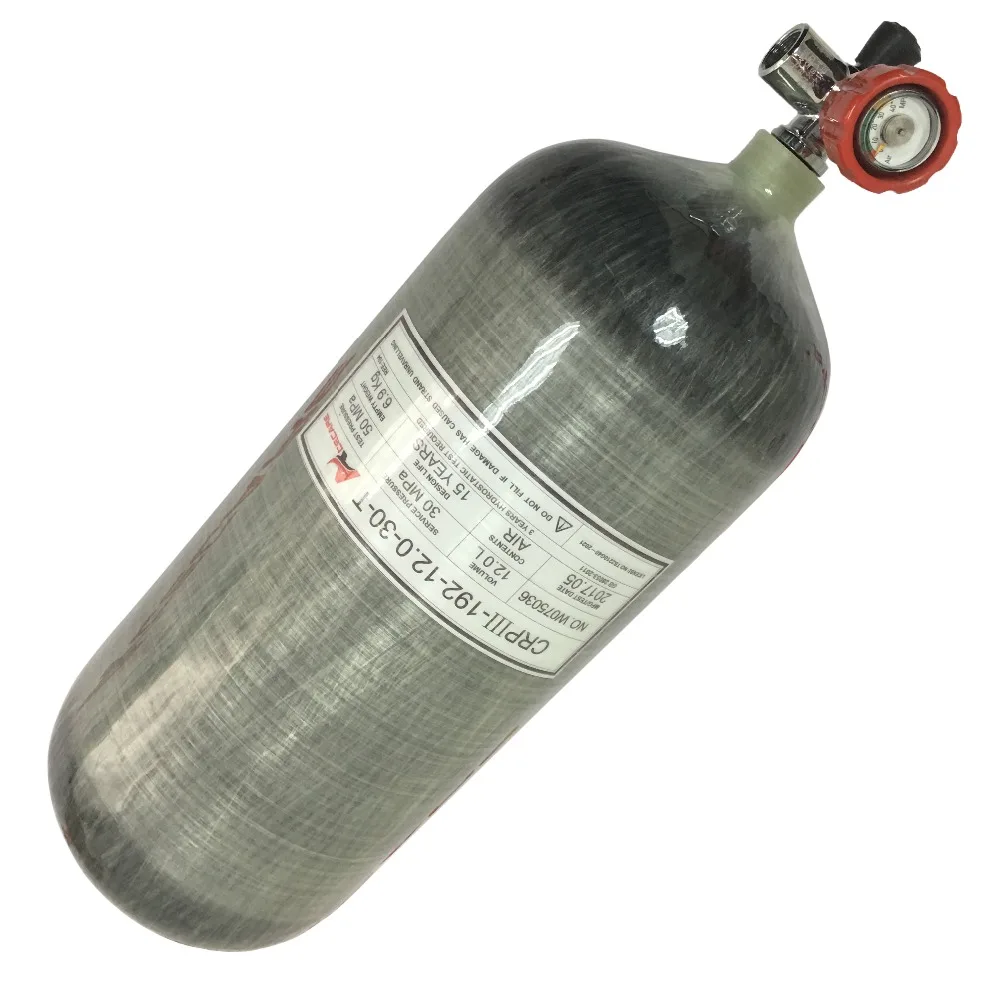 AC31211 HPA 300bar углеродного волокна 12L Пейнтбол Air Tank 4500psi манометр для SCBA Airsoft Pcp Air винтовка/пистолет ЗАПОЛНЕНИЯ бутылки