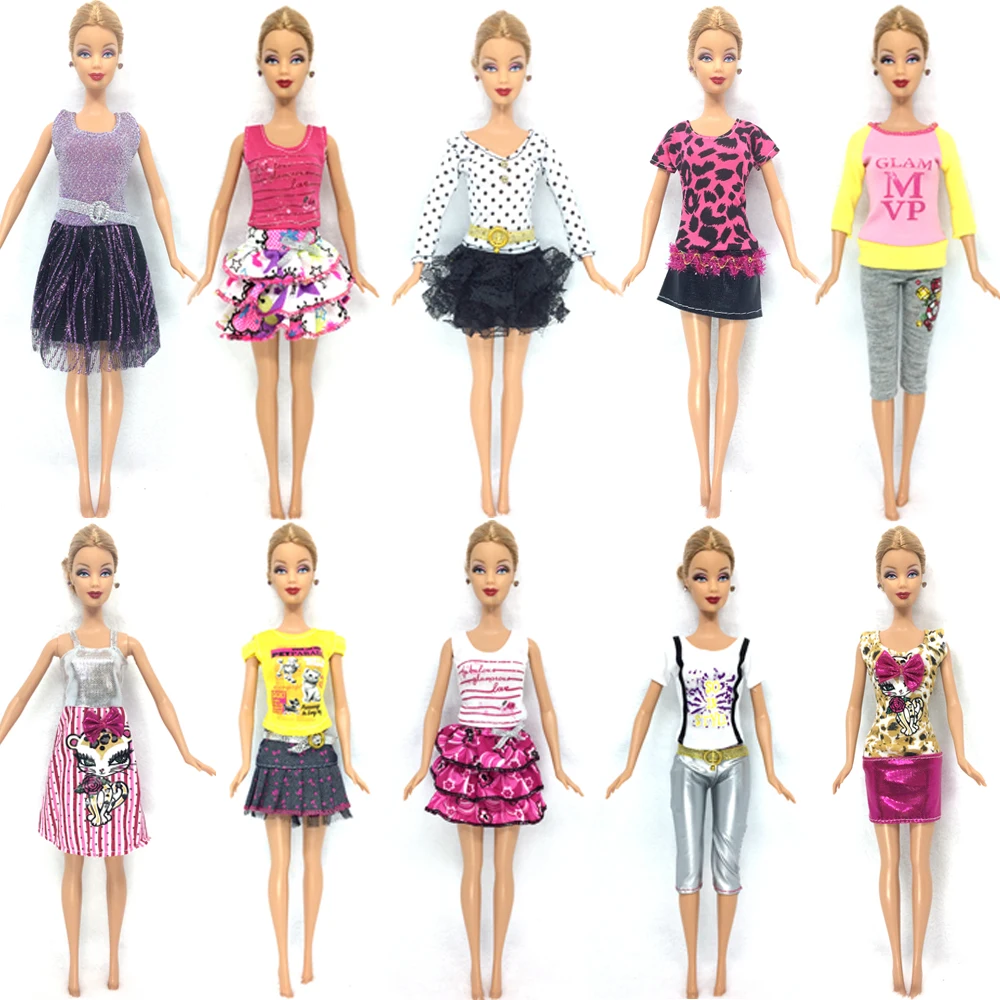 

NK New Free Shipping 5 Sets=Clothes Pants Or Mini Skirt Set Fashion Outfit Clothes Outwear suit set coat for barbie doll