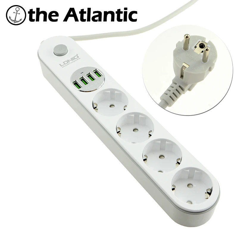LDNIO ЕС 4 стены AC стандарта 4) штепсельная USB адаптер Электрический розетки