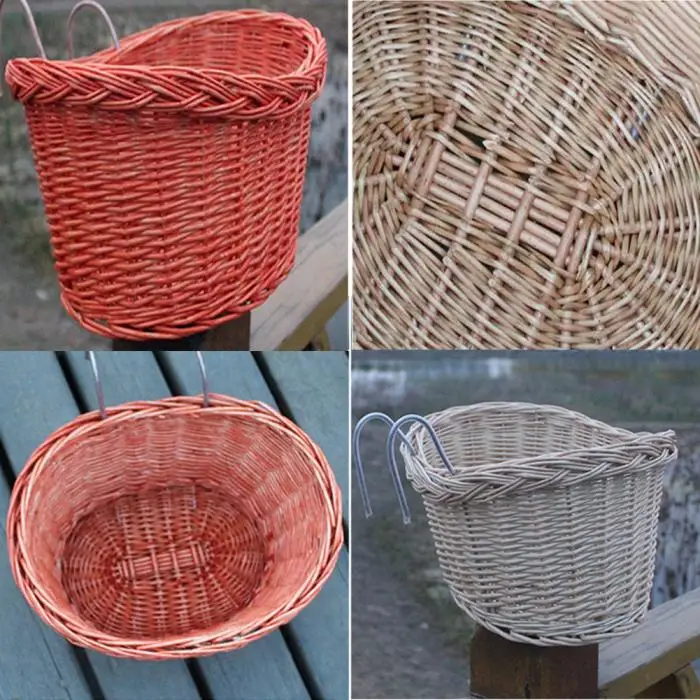 Горячая корзина для велосипеда передняя Ручка Бар ротанга Weaved велосипедная корзина для горного велосипеда MCK99