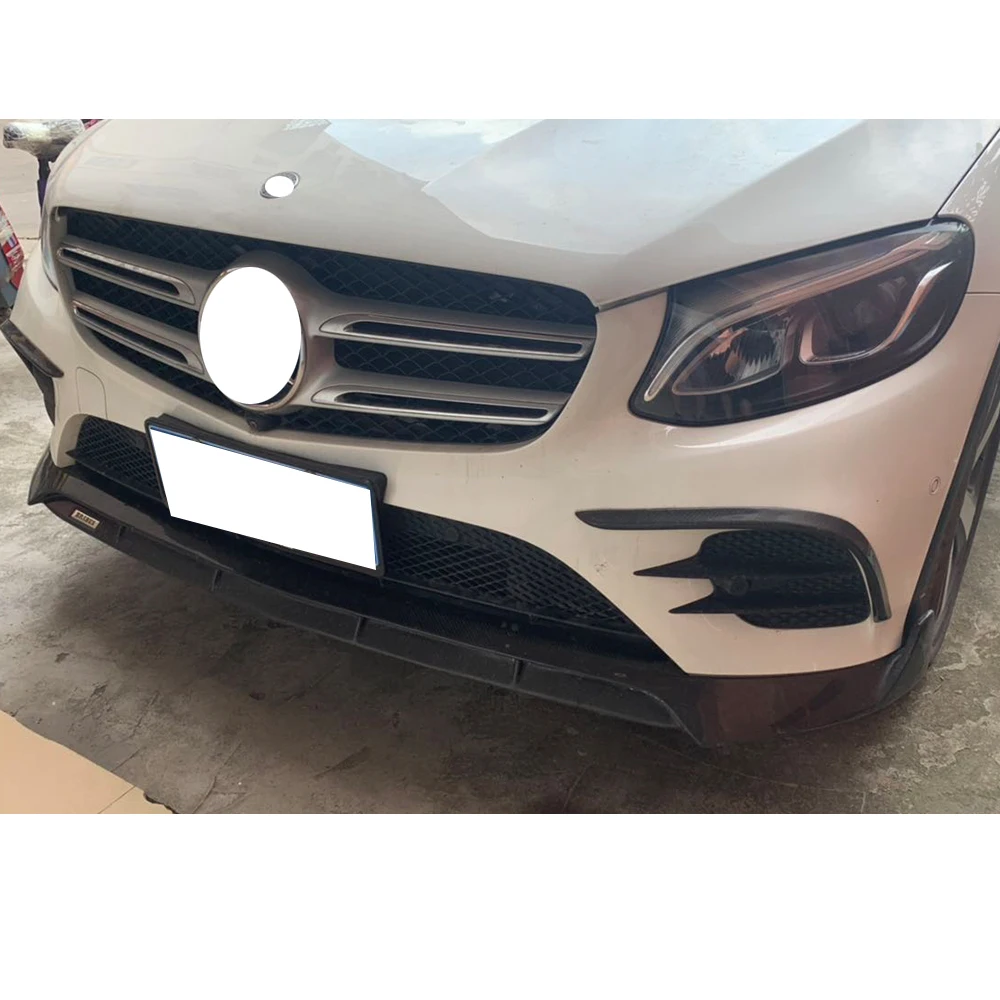 W253 X253 углеродного волокна B Стиль накладка на передний бампер спойлер для Benz Glc200 Glc260 Glc300 Glc350 Glc43 с Amg посылка вверх