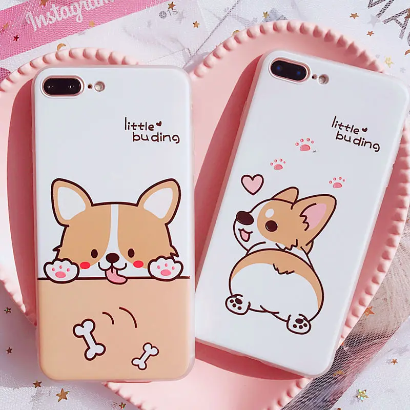 Cute Cartoon Dog Pattern Phone Case For iPhone 6 6S 7 8 5 5s Shockproof Silicone Soft TPU XS Max XR X Cover | Мобильные телефоны и