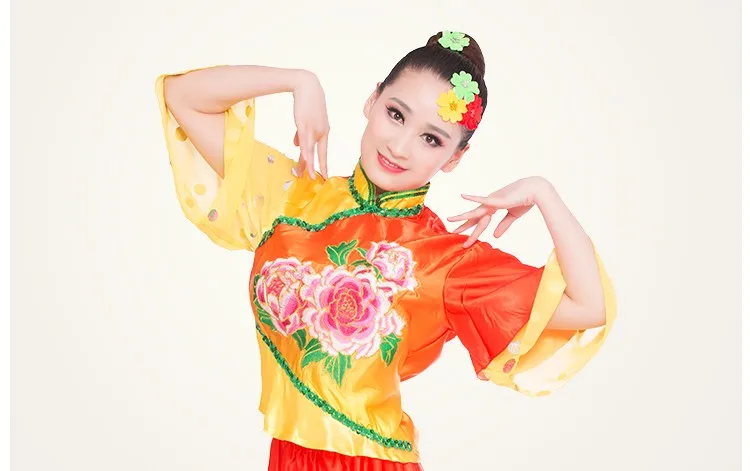 2017 хмонг одежда пион Вышивка китайские традиционные танцевальные костюмы площадь Yangko вентилятор сцены Костюмы Барабаны одежда