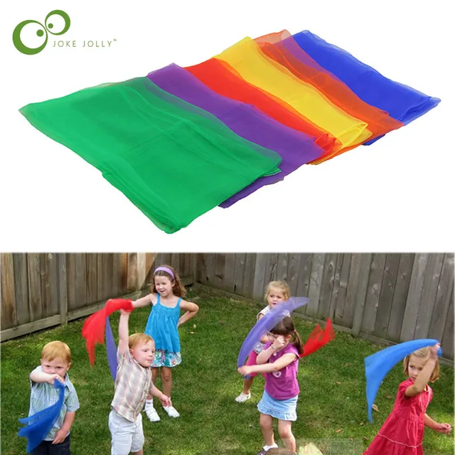 6 colors Children gymnastics scarves for outdoor game toys/ Kids Child parent interactive handkerchief educational toys GYH 1