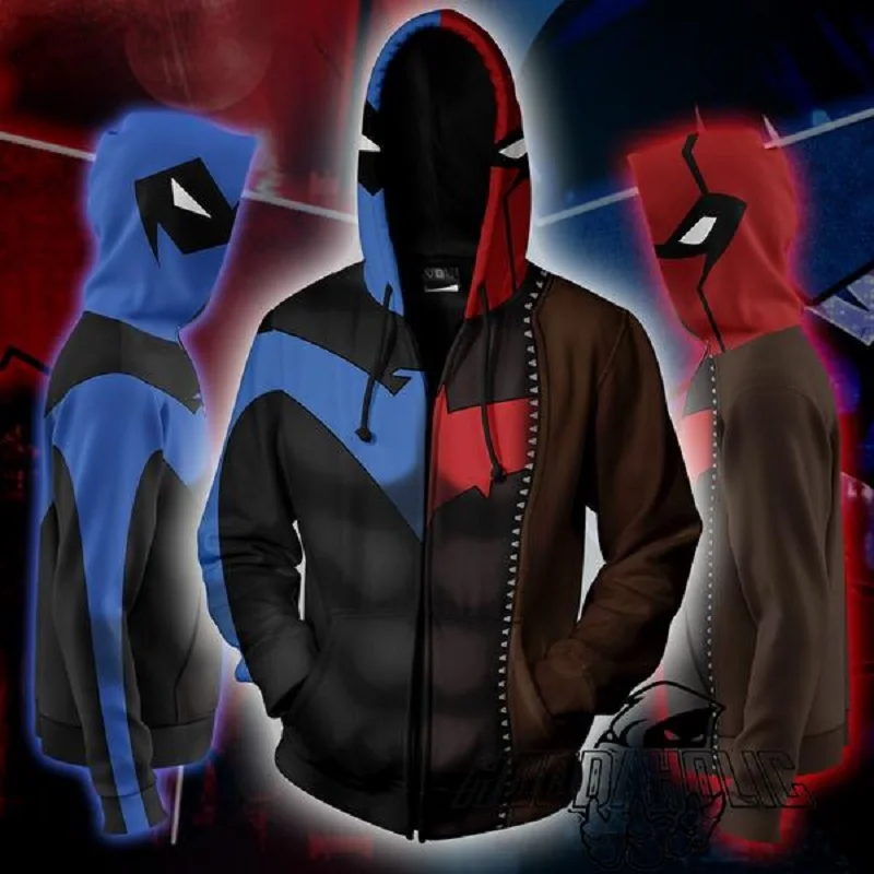 Red Hood-Nightwing Zip Hoodie