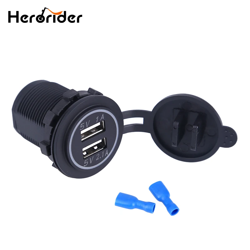 Herorider мотоцикл водонепроницаемое универсальное двойное USB зарядное устройство адаптер питания розетка авто зарядное устройство для Iphone Ipad