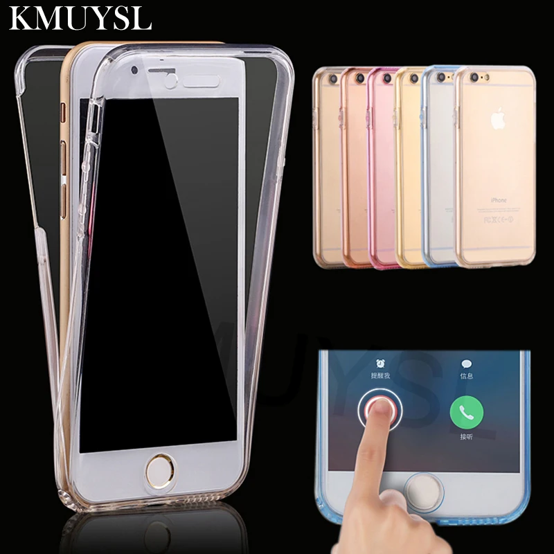 

360 Full Body Protective Soft Clear TPU Case Cover for iPhone X 6 7 8 Plus Robber Silicone Shell Coque for iPhone SE 5 5S Cases