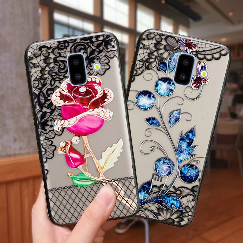 YueTuo чехол для samsung Galaxy A6 Plus 2018 A 6 A6Plus роскошный 3d Жесткий Чехол мобильного телефона