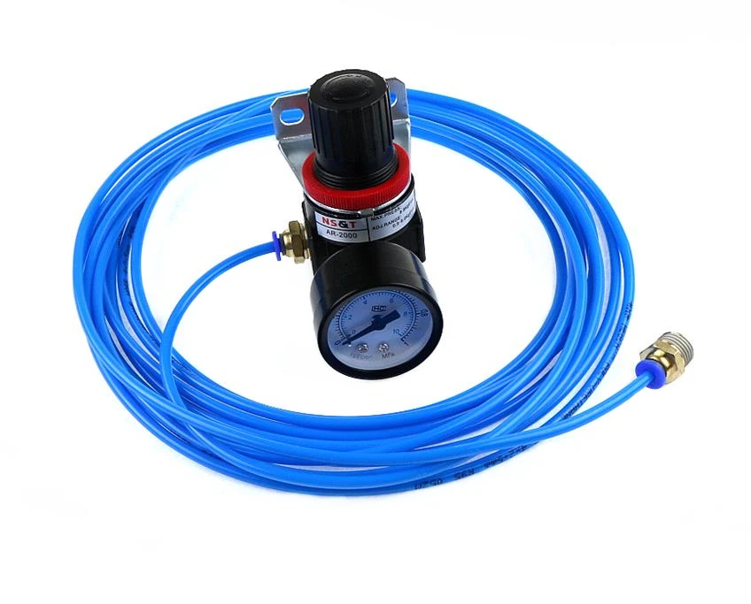 

AR2000 Air Control Compressor Pressure Gauge Relief Regulating Regulator Valve +PU 6*4 Tube 5 meters 6-02mm Fittings