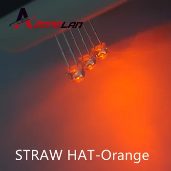 

1000pcs 5mm Water Clear Straw Hat Orange LED Diode Light Super Bright Wide Angle 5 mm Light-Emitting Diode LED Lamp