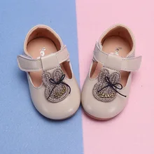 COZULMA Spring Baby Girl Lovely Rhinestone Rabbit Casual Shoes Toddler Baby Kids Party T-Strap Flat New Shoes Enfants Size 15-25