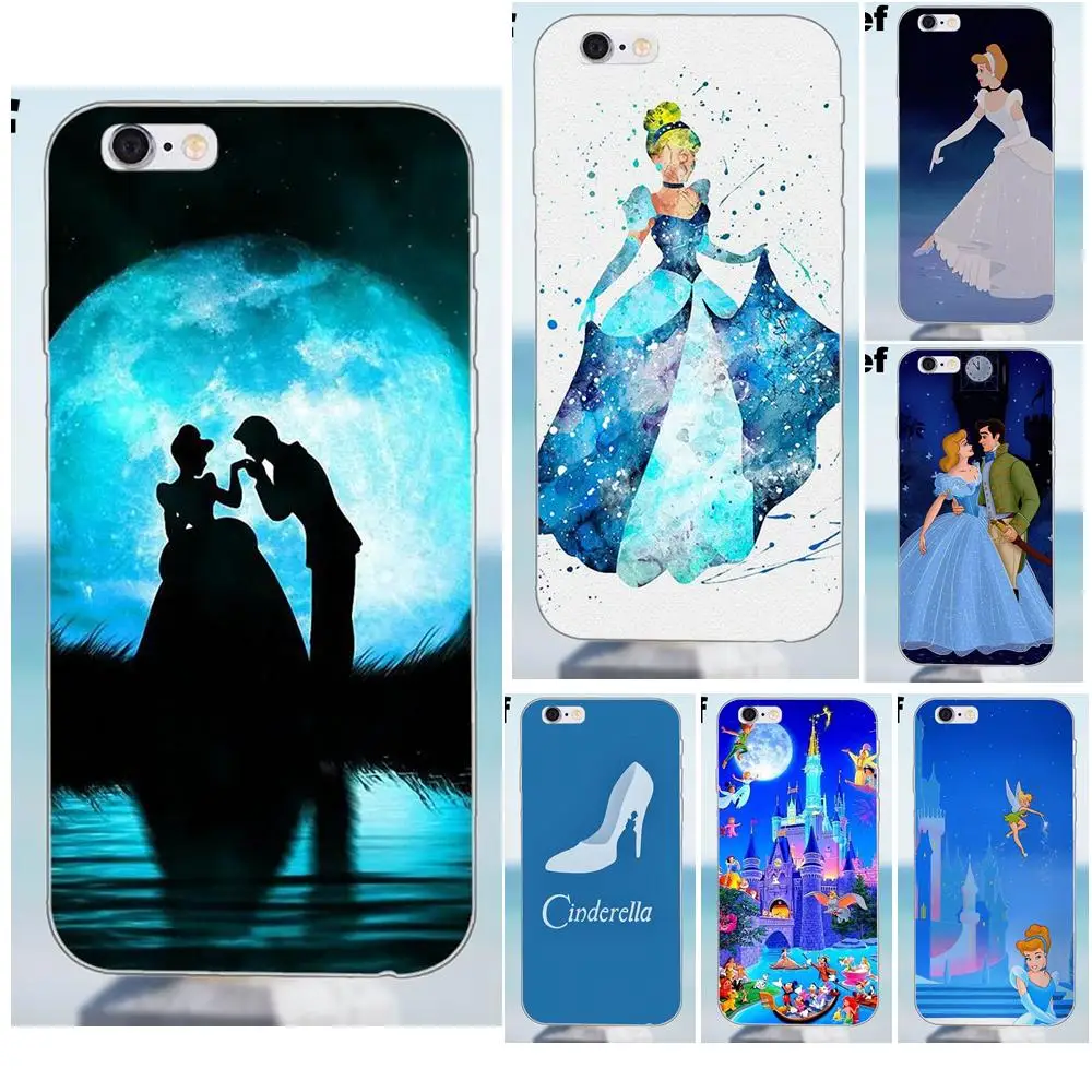 Принцесса стеклянная ТУФЕЛЬКА ЗОЛУШКИ замок для iPhone 4 4S 5 5S 5C SE 6 6S 7 8 Plus X Samsung Galaxy A3 A5