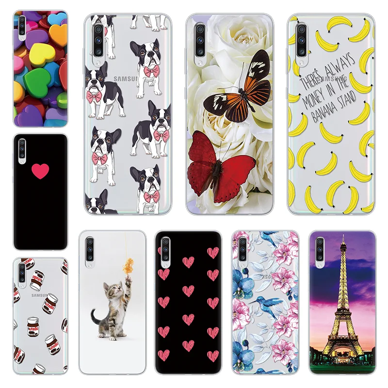 

For Samsung A7 2018 Case Silicone Painting Soft TPU Coque For Samsung Galaxy A70 A10 A40 A30 A50 A20e Animal Case Back Cover