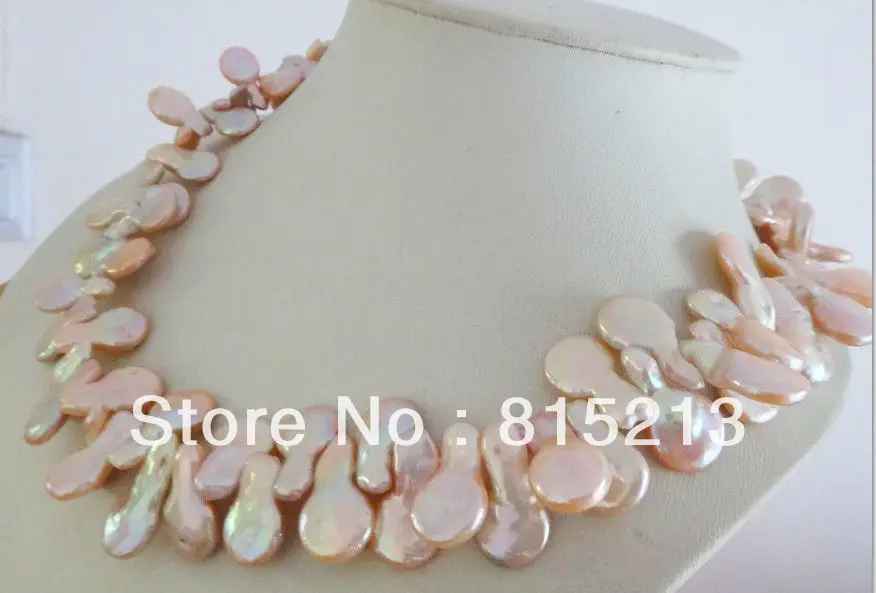 

ddh00430 16MM NATURAL SOUTH SEA GENUINE GOLD PINK PEARL NECKLACE 18inch 14K