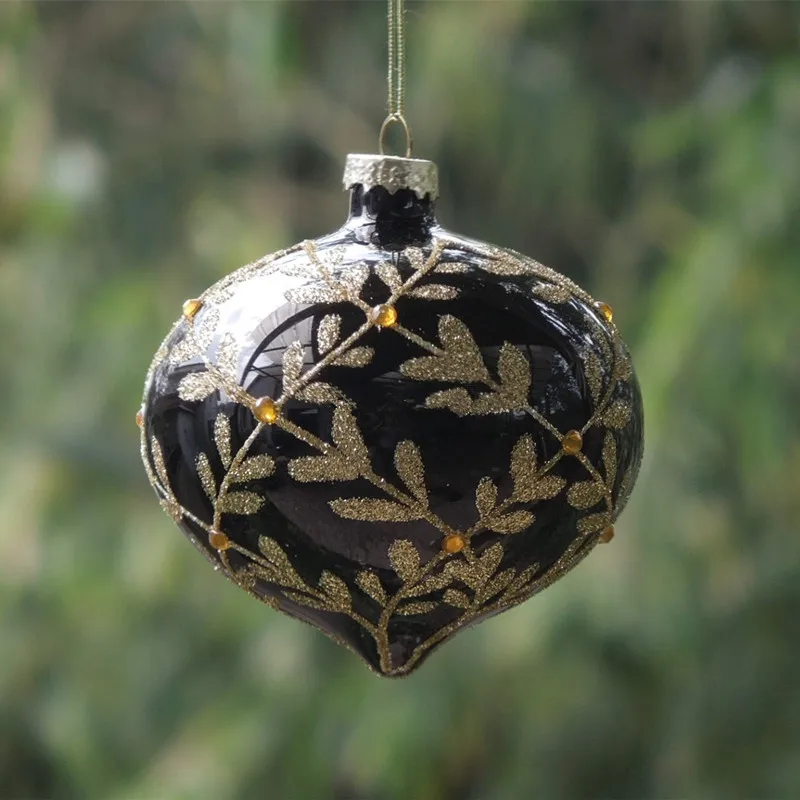

Big Packing Glass Pendants Hand painting Craft Glass Globe Christmas Tree Ornaments Christmas Day Decorative Hanging Globe Olive