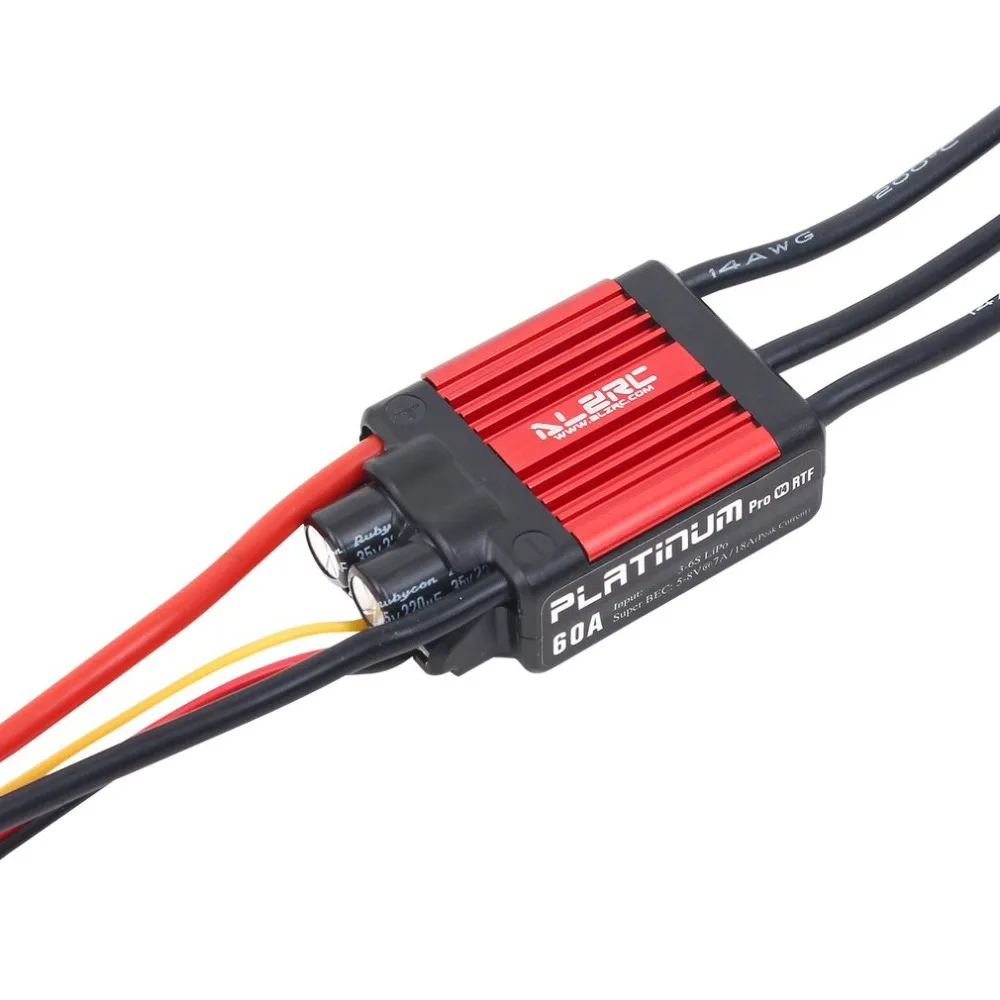 

ALZRC Platinum 60A V4 Brushless Speed Control ESC 3-6S Lipo for Multicopter Qudcopter Airplane Drone Helicopter Part