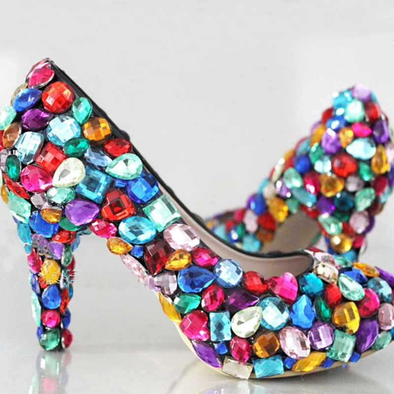 Princess candy colorful wedding shoes 