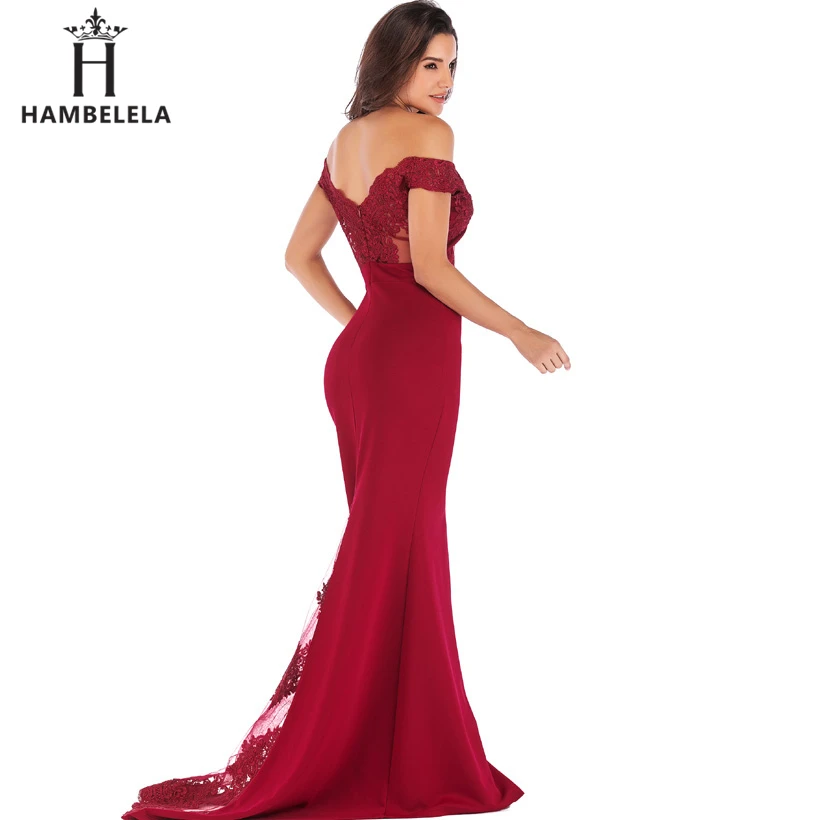 HAMBELELA Vestido De Festa Pink Black Red Mermaid Dress Lace Top Bodice Slim Long Formal Party Dress Charming Wedding Party Gown (18)