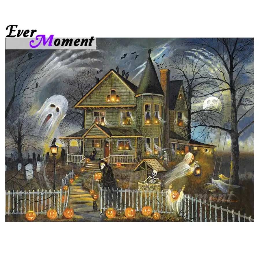 

Ever Moment Diamond Painting House Ghost Full Square Drill Picture Mosaic Diamond Embroidery 5D DIY Rhinestones Handmade S2F982