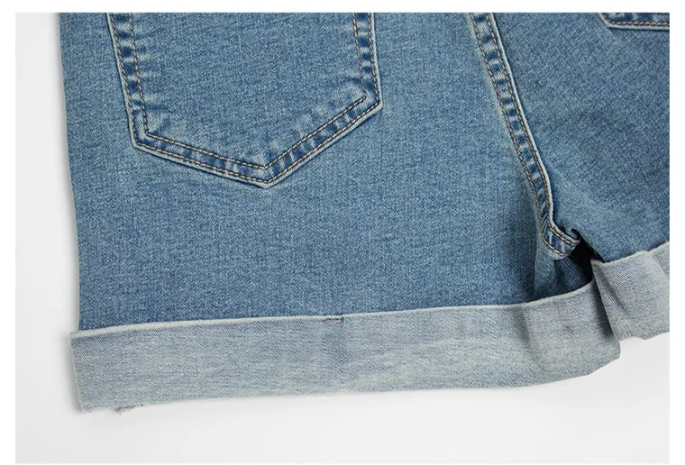 Denim shorts women Europe and the United States trade volume trim pants spring and summer women's new high-waist jeans hem (21)