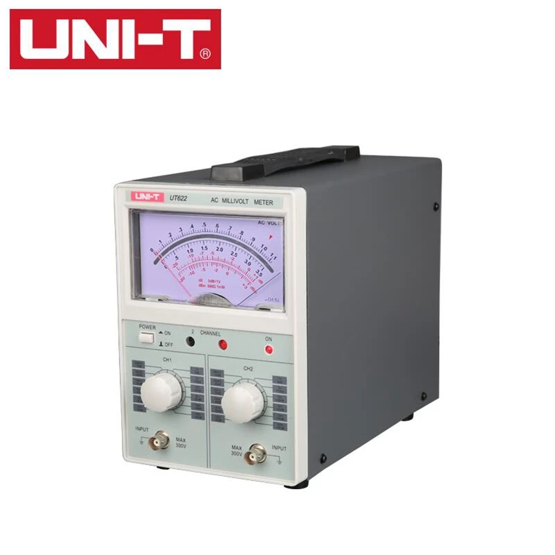 

UNI T UT622 AC digital voltmeter millivolt meter AC Millivoltmeter Dual Channel 100uV-300V Voltage tester Frequency 10HZ-2MHZ