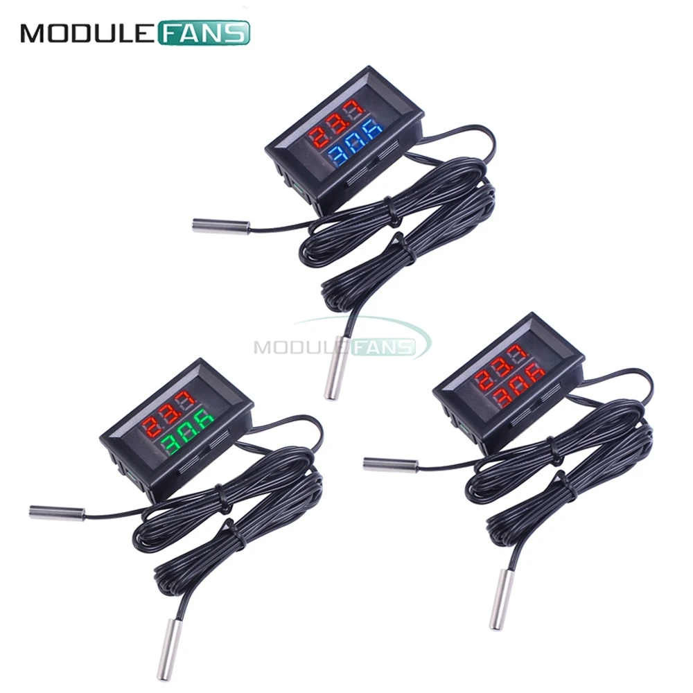 DC4V48VDigitalLEDThermometerWaterproofTemperatureSensorMeter