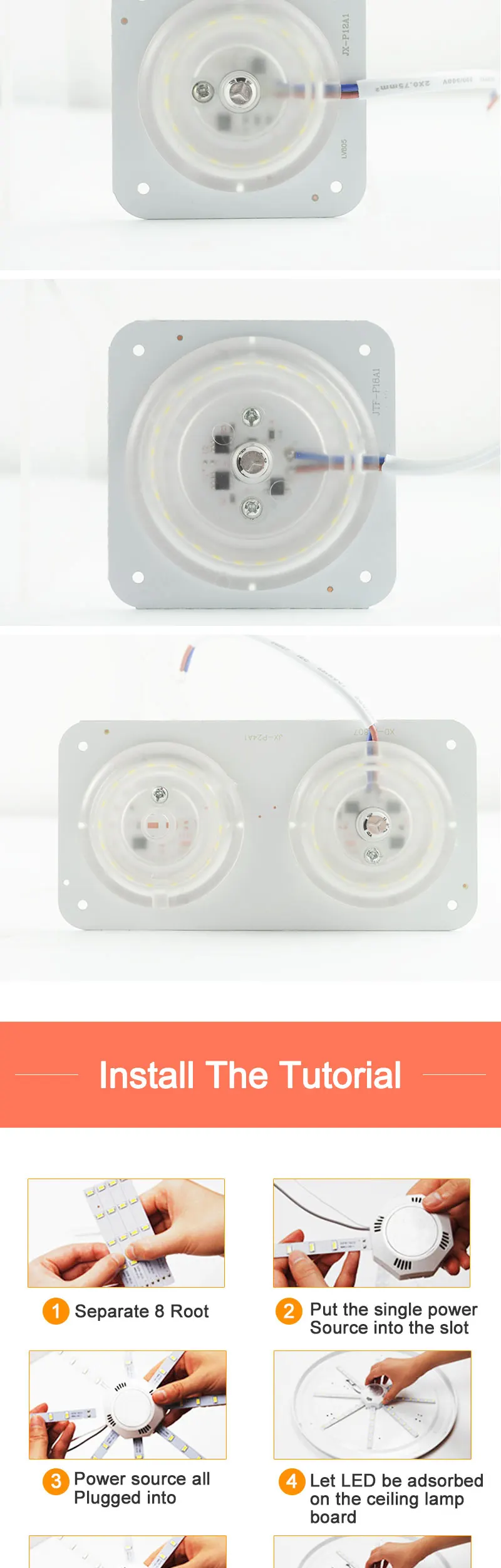 12W 16W 20W 24W Led Downlight Accessory Octopus Magnetic plate Ring Light Led Lamp 220V For Ceiling Lamp Absorb dome Replace