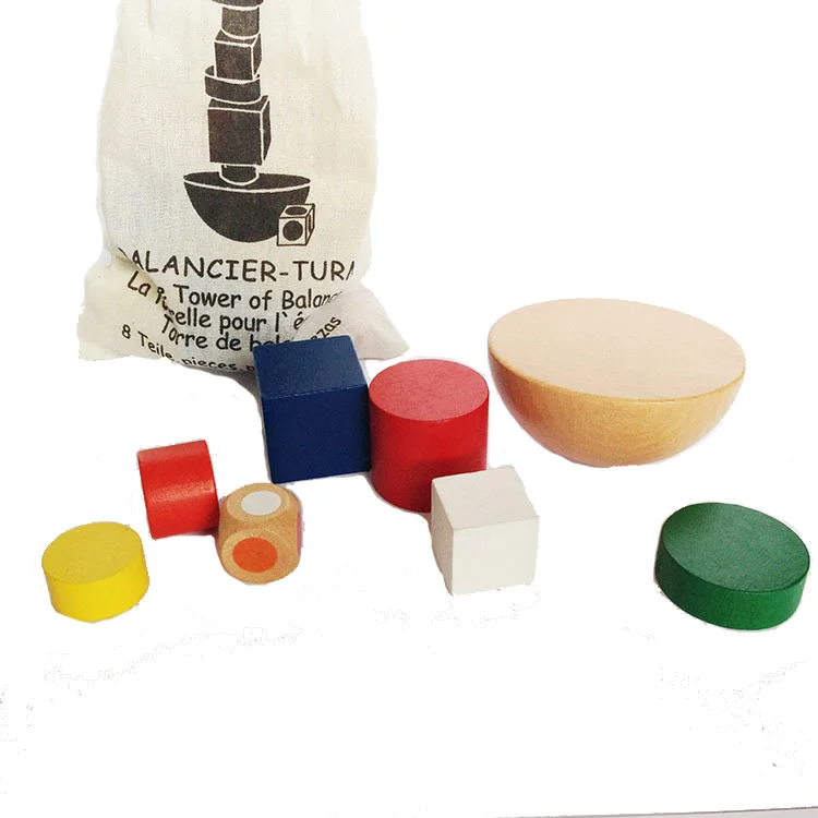 

BOHS Game of Fun Wooden Hemisphere Balance Game Call by Dice in Cloth Bag