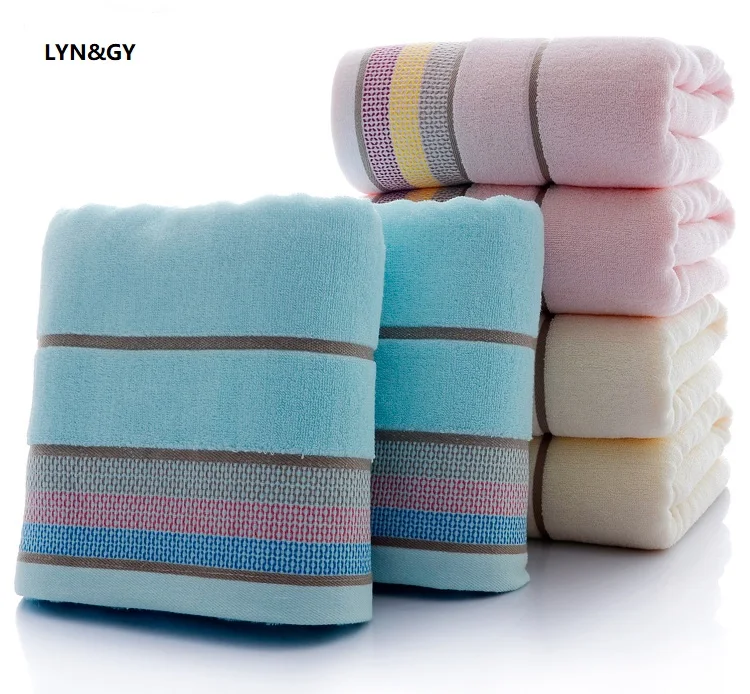 

New Pink BlueThick High Absorbent Antibacterial 100% Cotton 70x140cm Bath Towel Beach Towel For Adults Fast Drying Soft 3 Colors