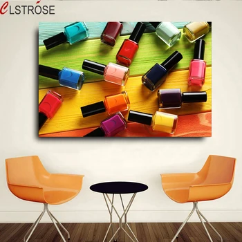 

CLSTROSE 1 Pieces Colorful Nail Polish Wall Pictures For Wash Room HD Canvas Oil Painting Home Decor Art Posters For Living Room
