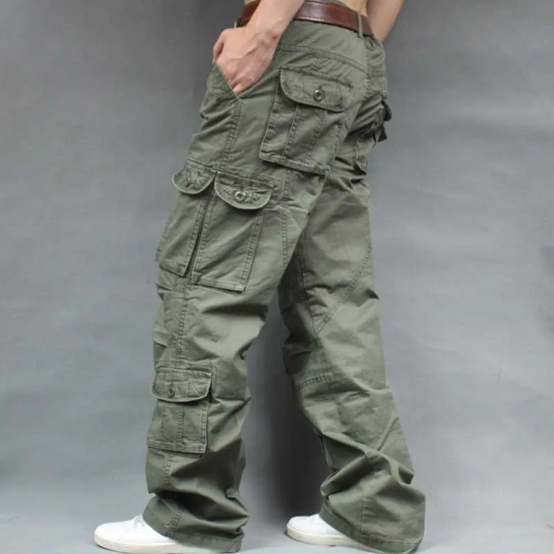 Fashion Cargo Pants Men Casual Cototn Pants Overallls Loose Baggy ...