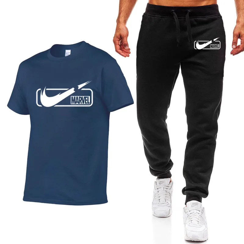 

Sportsuits Set Men Gold Brand Fitness Suits2019 Summer 2PC Top Short Set Men T shirt+Pants Fashion 2 Pieces Casual Men Tracksuit