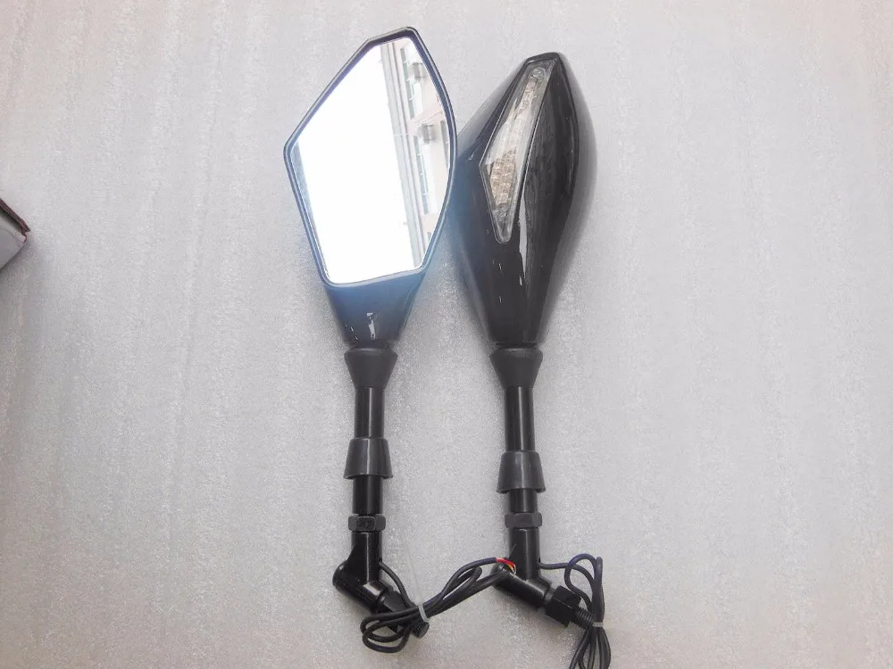Buy 1 Pair New Motorcycle Side Mirrors LED Light