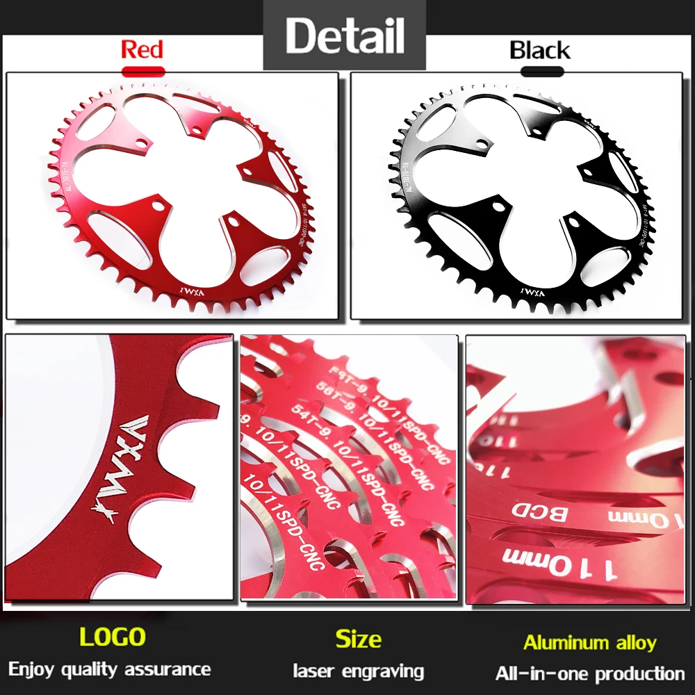 VXM Road Bicylcle 110BCD Кривошип 50 т 52 т 54 Т 56 т 58 т Звездочка сплав Сверхлегкий скалолазание мощность цепное кольцо пластина запчасти для велосипеда