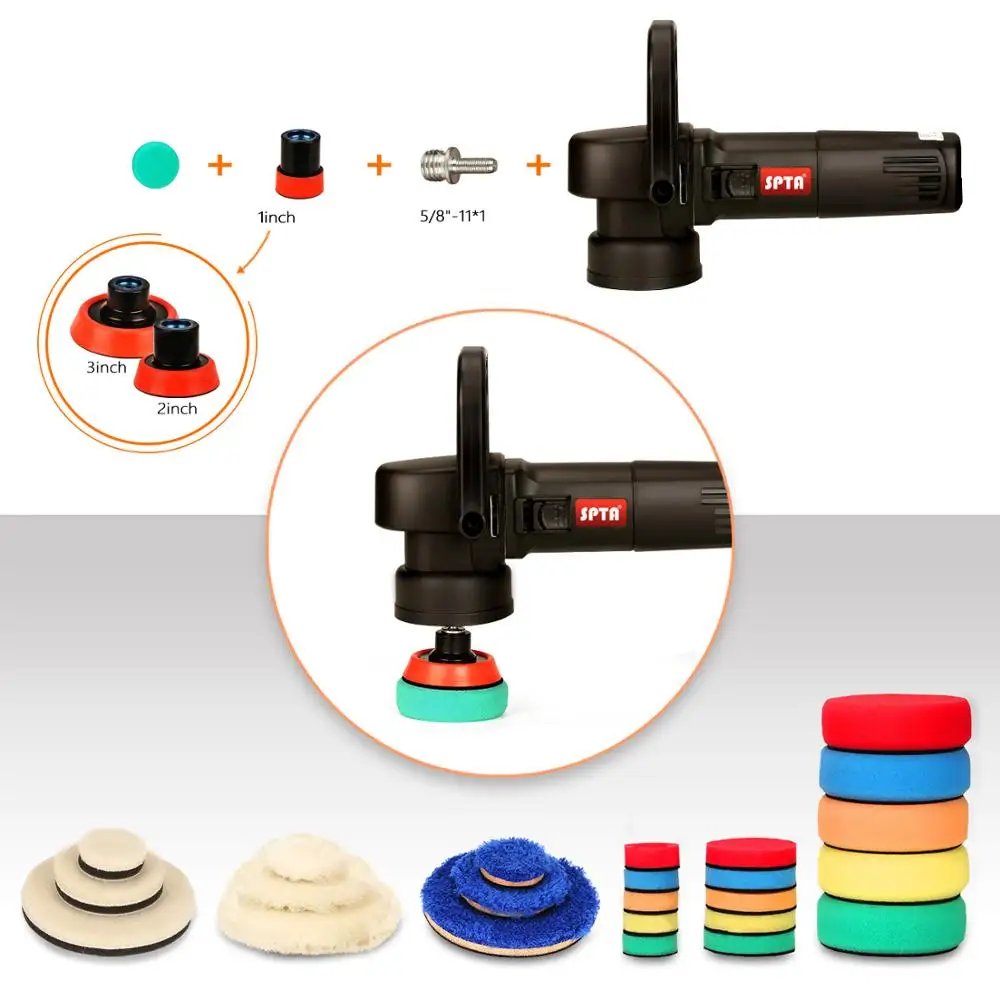 6 Pcs Kit with Hook /& Loop 5//8-11 Thread Drill Adapter for Car Polisher Polishing and Buffing SPTA 3 Inch 75mm Polisher//Buffer 3 Wool Buffing Pad Lambwool Wool Buffing polishing Pads