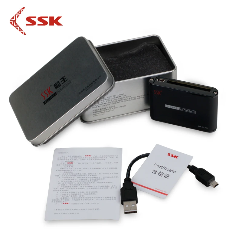 ССК USB2.0 один многофункциональный металлический чтения карт памяти SD Card Reader scrm025