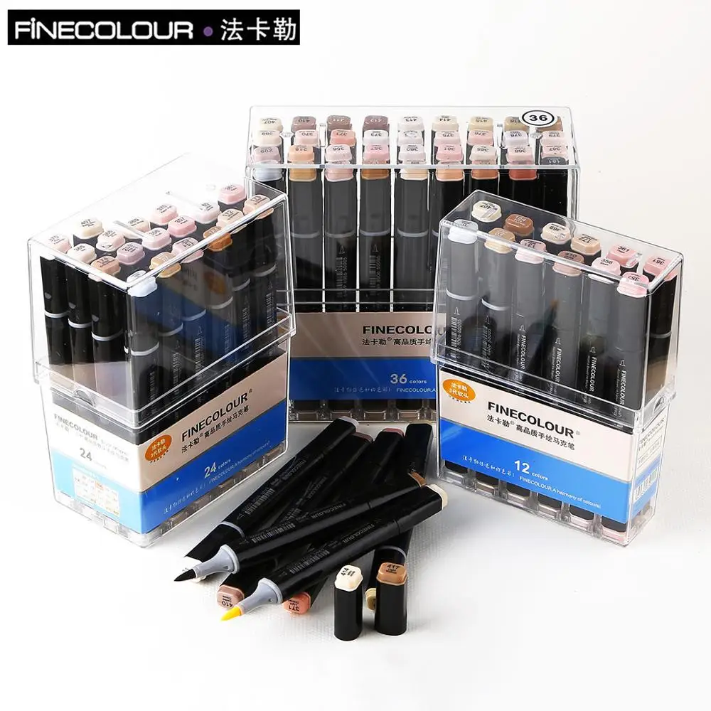 

Finecolour 12/24 Skin Color Art Markers Pen Oily Alcohol Based Dual Head Sketch Marker Manga Paint Office & School Art Supplies