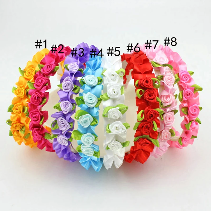 Повязка на голову с цветами для девочек 8 шт.|hair accessories|rose hairbandflower headband |